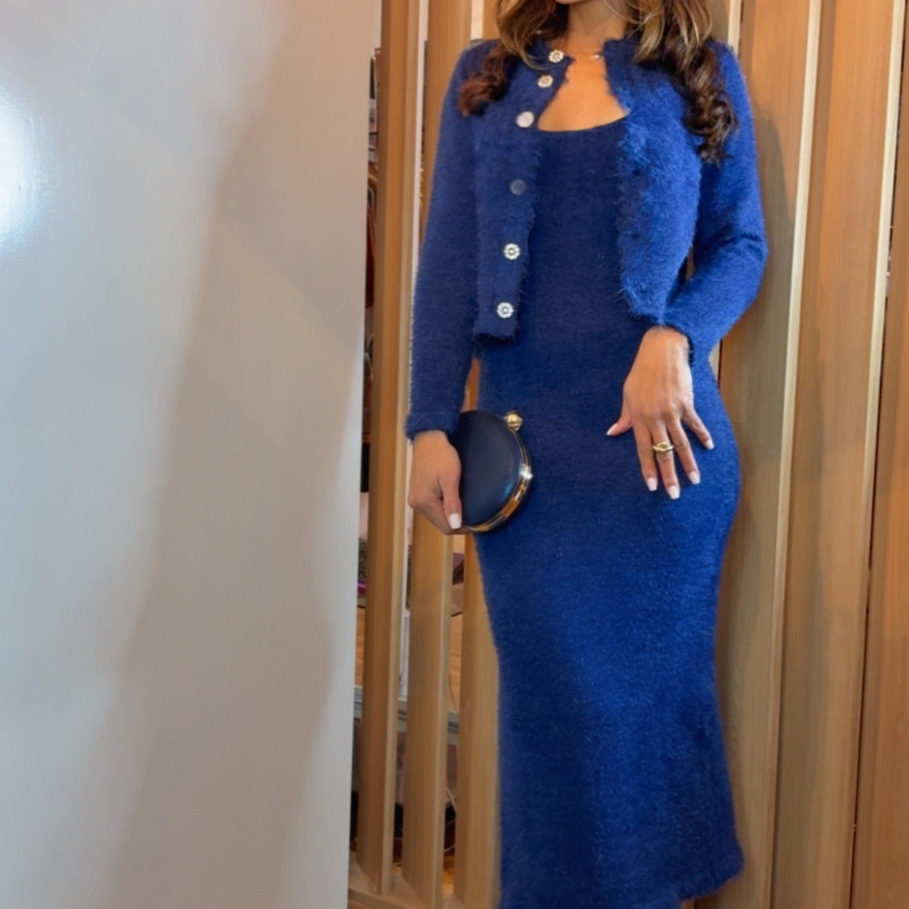 Conjunto vestido + chaqueta punto
