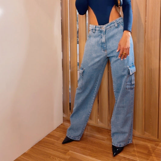 Pantalón Vaquero Cargo Mujer