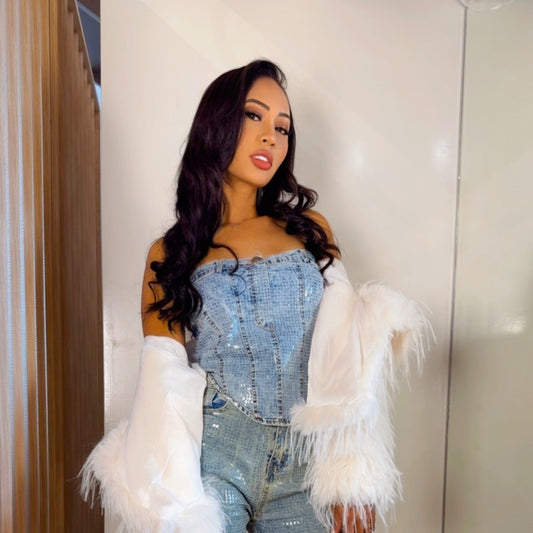 Top Jeans con Brillo