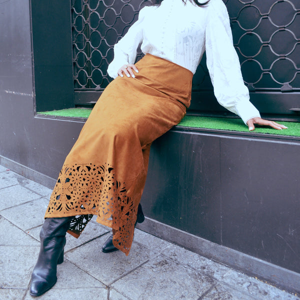 Antelina de camello larga