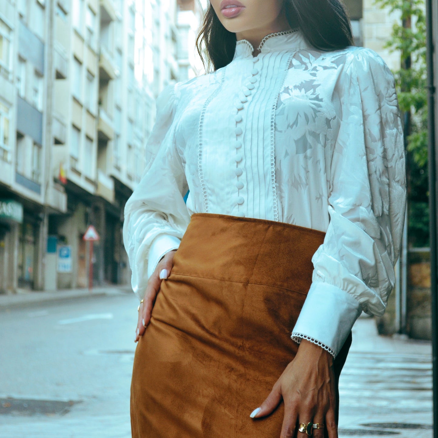 Blusa Blanca Piel Algodón